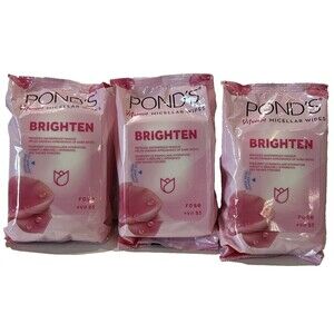 3X Pond's Vitamin Micellar Wipes Rose For Dark Spots Brighten Removes Makeup